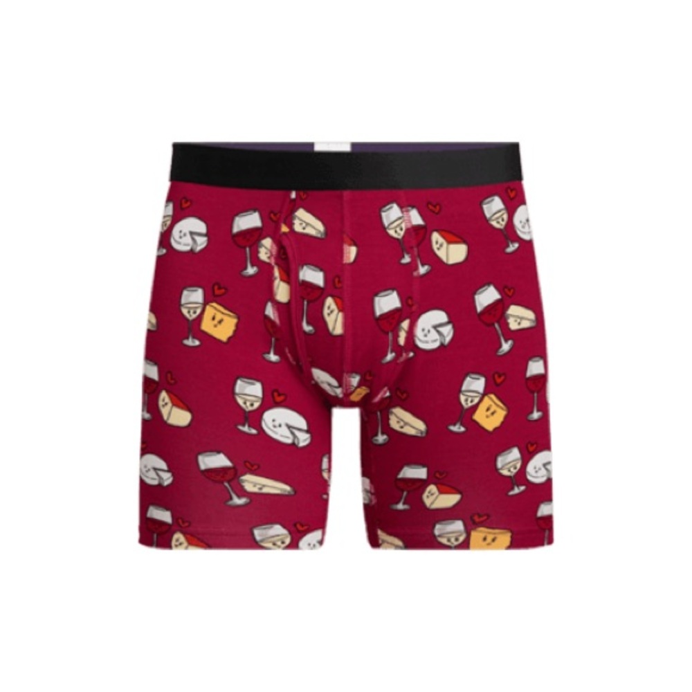 Wine & Cheese Boxer Briefs Underwear w/ Fly NEW in Package